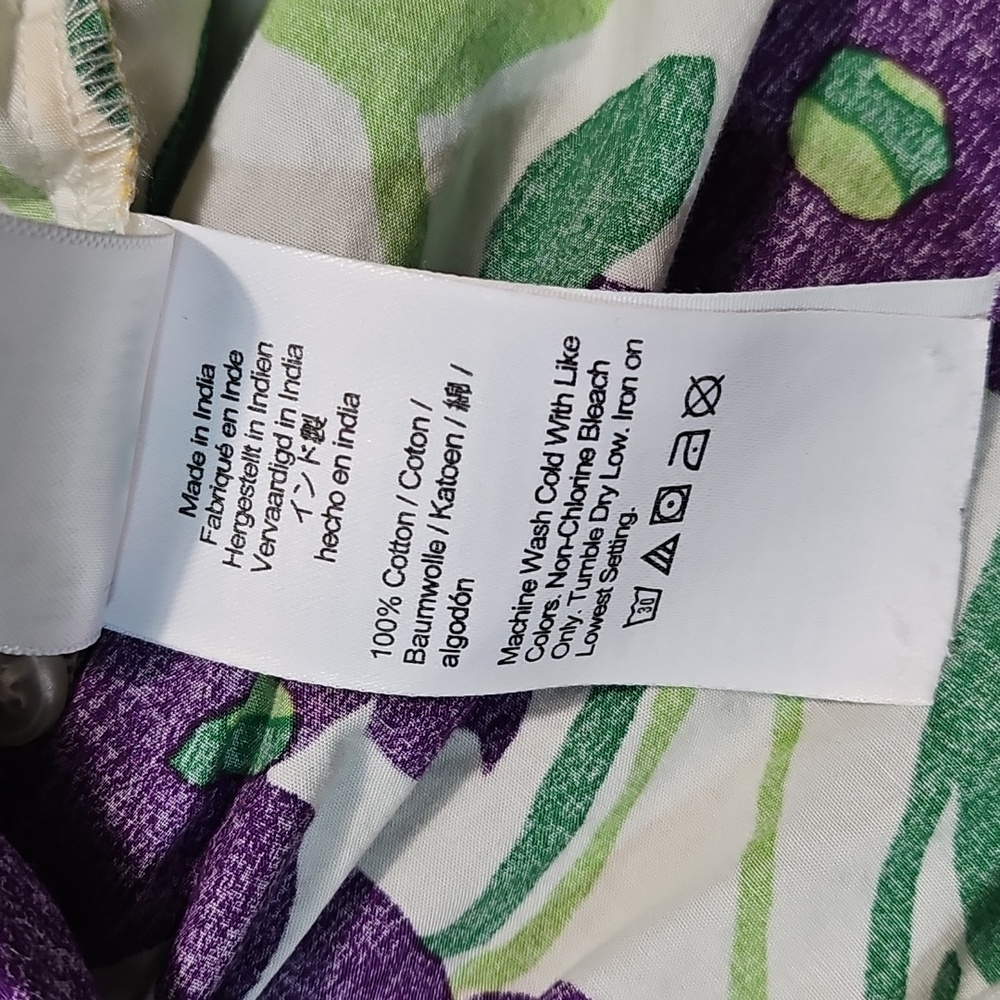 J. Crew 100% Cotton Vibrant Multi-Color Floral Puff Sleeve Ruffle Hem Dress - Picture 16 of 16